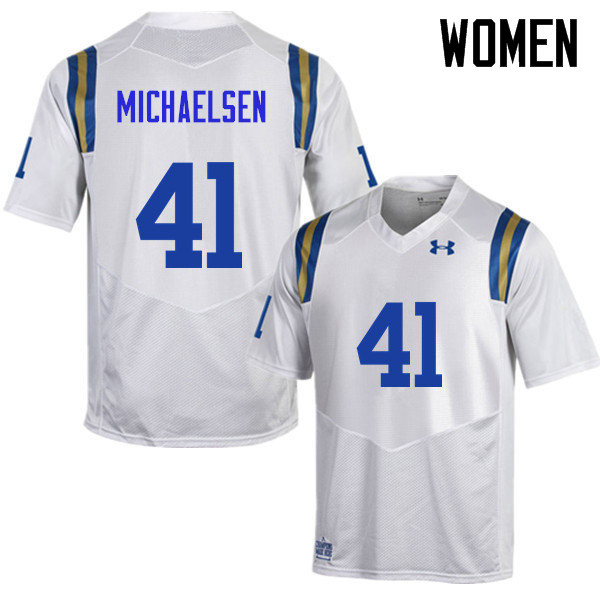 Women #41 Alex Michaelsen UCLA Bruins Under Armour College Football Jerseys Sale-White